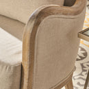 Crenshaw - Wing Arm Chair With Oak Frame And High Back - Beige