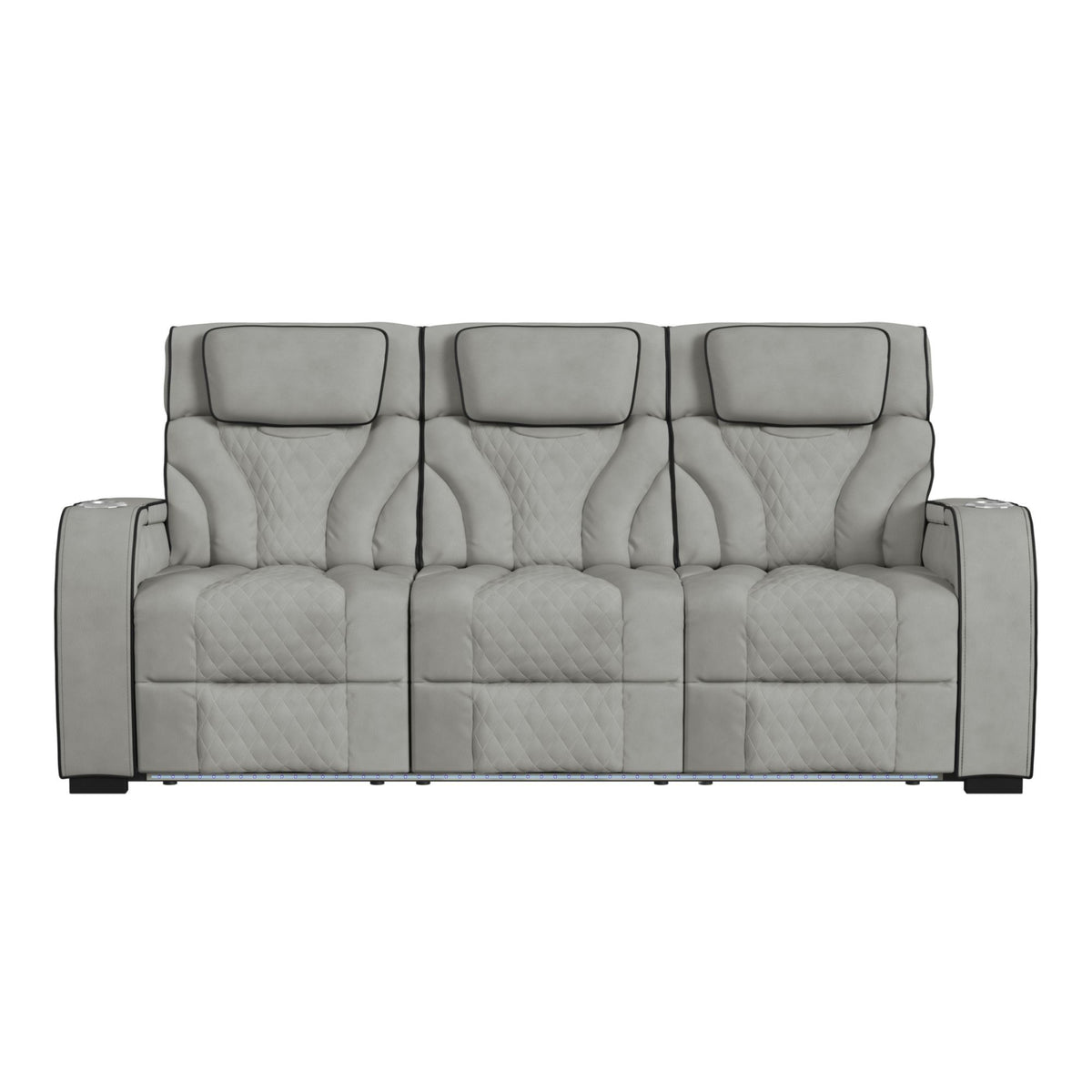 Blitz Motion Sofa With DDT, Reading Light, Wireless Charger And LED in Dark Gray by Elements International, view 7