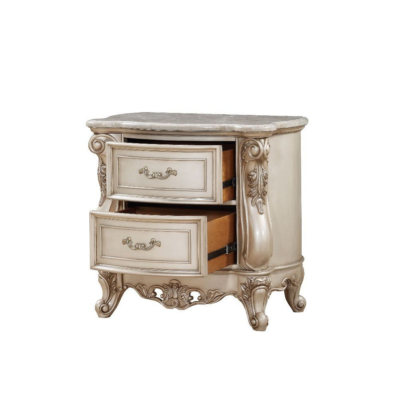 Gorsedd - Nightstand With Marble Top - Marble Top & Golden Ivory