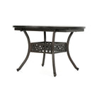Outdoor Expandable Aluminum Dining Table With Latticework Details And Curvy Legs