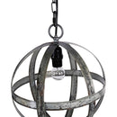 Metal Chandelier, Hanging Light Fixture With Adjustable Chain For Kitchen, Bulb Not Included - Gray