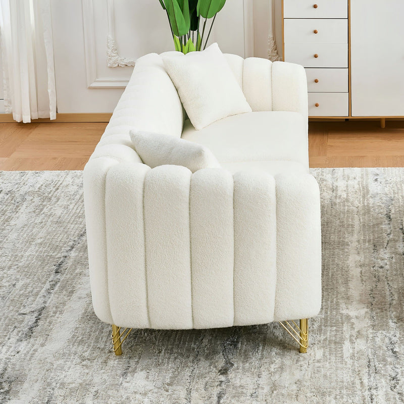 Tufted Oversized Sofa For Living Spaces - Beige
