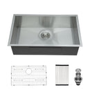 Modern Undermount Stainless Steel Kitchen Sink 16 Gauge, Deep Single Bowl