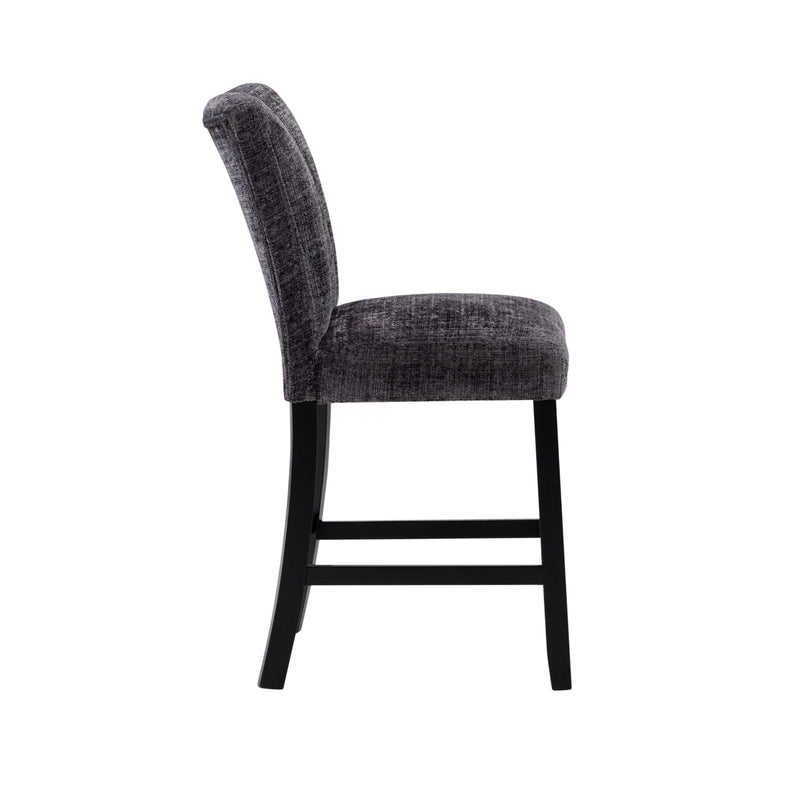 Magaly - Bar Table And Stool 5 Piece Set With Marbled Top Detail - Dark Gray