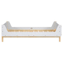 Twin Bed with Headboard, Footboard, Safeguards,  Built-in Bed-end Book Storage Rack ,White
