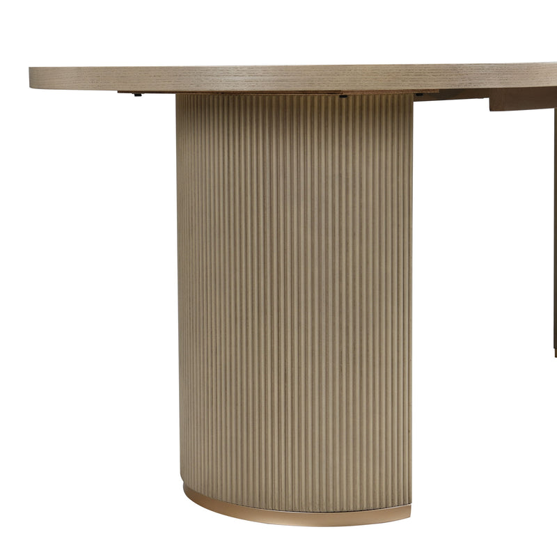 Modern Rustic Oval Dining Table With Double Pedestal Base