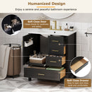 Modern Bathroom Vanity With Ceramic Sink, Solid Frame And Storage Solutions