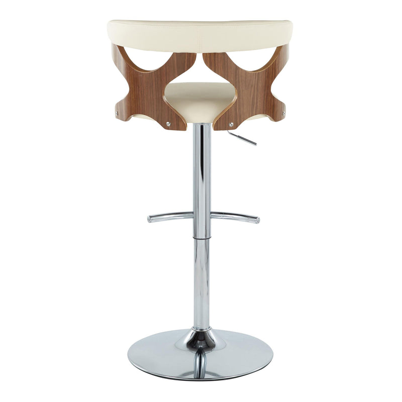 Gardenia - Mid Century Modern Adjustable Barstool With Swivel With Rounded T Footrest (Set of 2)