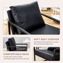 Classic Leather And Metal Frame Sofa, Ergonomically Designed, A Perfect Blend Of Modern And Industrial Styles