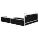 Queen Size Upholstered Platform Bed With 2 Reading Lights - White