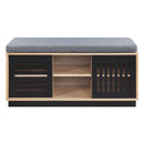 Gamaliel - Bench With Storage - Oak / Espresso
