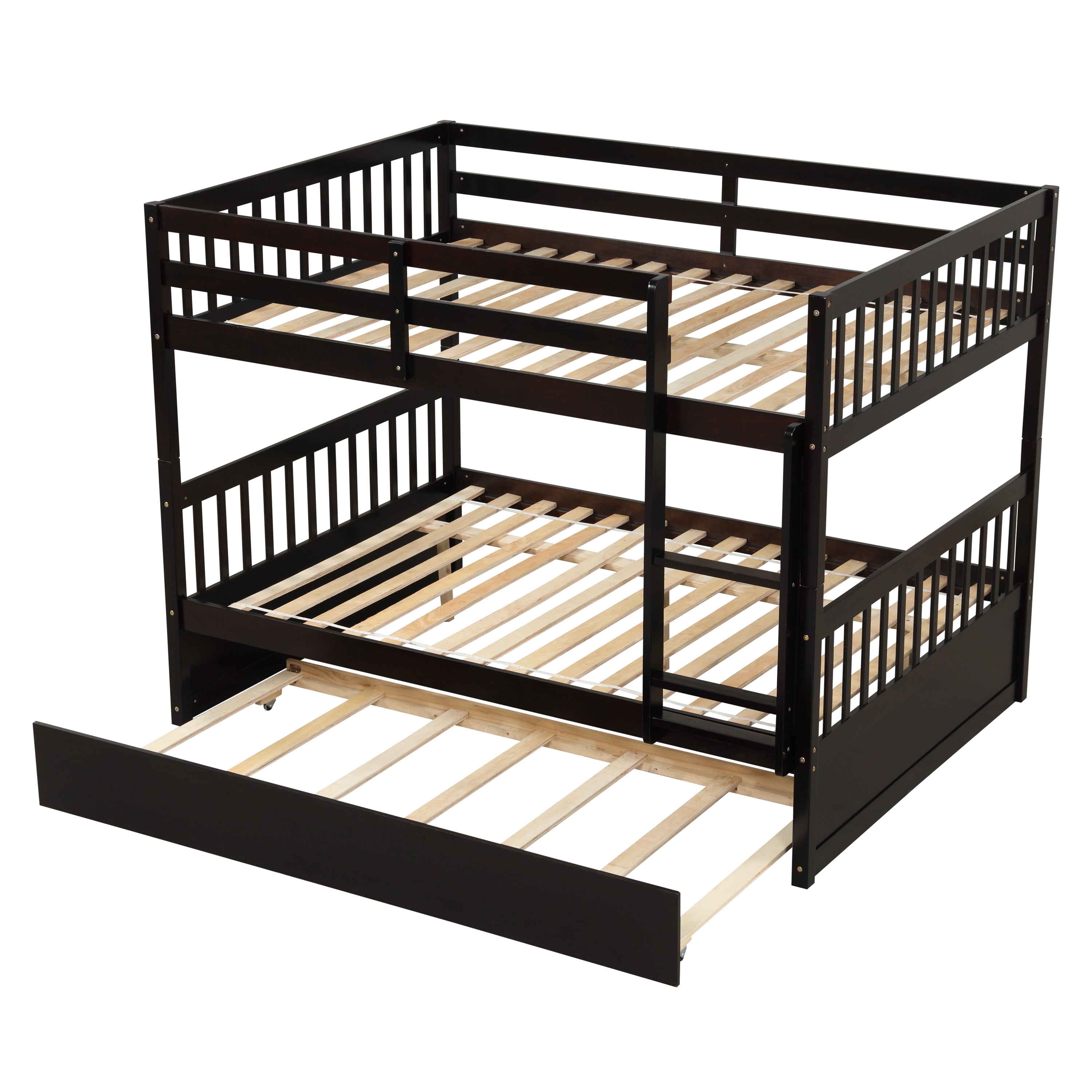 Full Over Full Bunk Bed with Trundle,Espresso - Atlantic Fine Furniture Melbourne FL