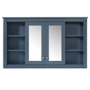 Wall-Mounted Mirror Cabinet With Adjustable Shelf And Open Shelves