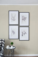 Botanical Wall Art Prints, Home Decor For Living Room Dining Room, Bedroom, Hallway (Set of 4) - White / Black