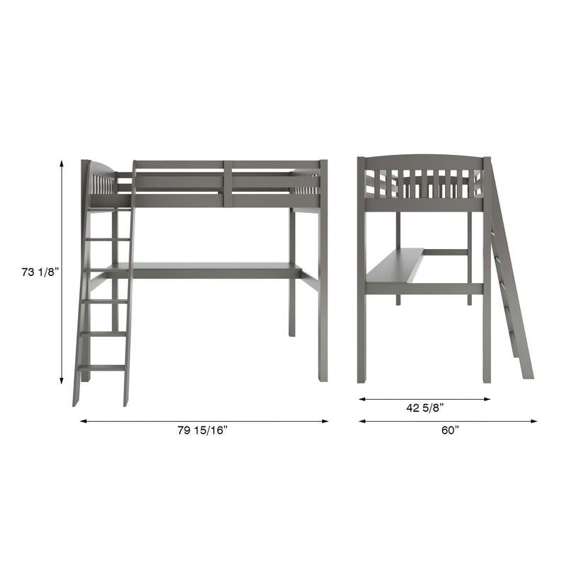 Everest - High Loft Bed With Desk And Storage