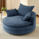 360° Swivel Accent Barrel Chair With Dual Layer Cushion And 3 Removable Pillows