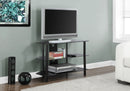 TV Stand, 36 Inch, Console, Media Entertainment Center, Storage Shelves, Contemporary & Modern - Black