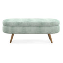 Modern Ottoman Oval Storage Bench With Rubber Wood Legs
