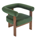 Modern Upholstered Round Arm Accent Chair With Velvet Upholstery