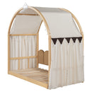 Extended Bed With Arched Roof And Trundle
