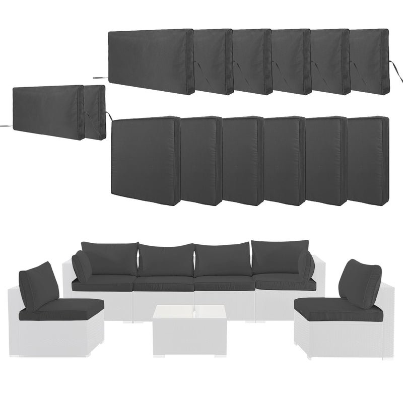 14 Pack Cushion Covers For 7 Piece Wicker Rattan Sectional Sofa
