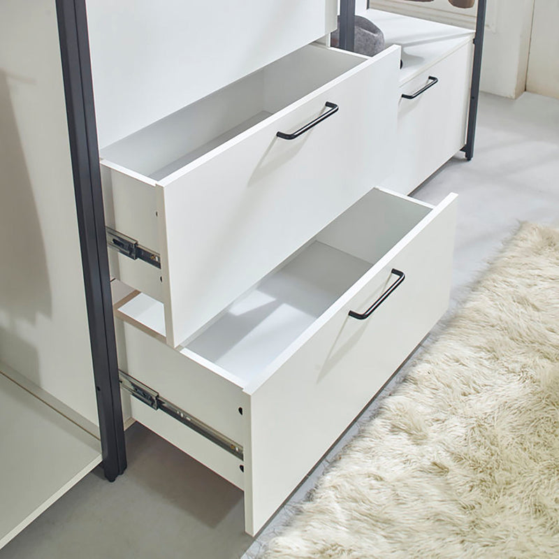 Fiona - Freestanding 4 Tower Walk In Closet System Wood Metal - White