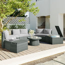 10 Piece Outdoor Sectional Half Round Patio Rattan Sofa Set