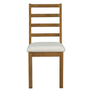 Topmax - 6 Piece Farmhouse Extendable Pedestal Dining Table Set With 18Inch Removable Leaf, Bench And 4 Ladder Back Dining Chairs