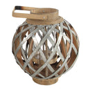 Decorative Lantern With Handle, Wooden Lantern For Indoor Outdoor, Home Garden, Wedding - Silver