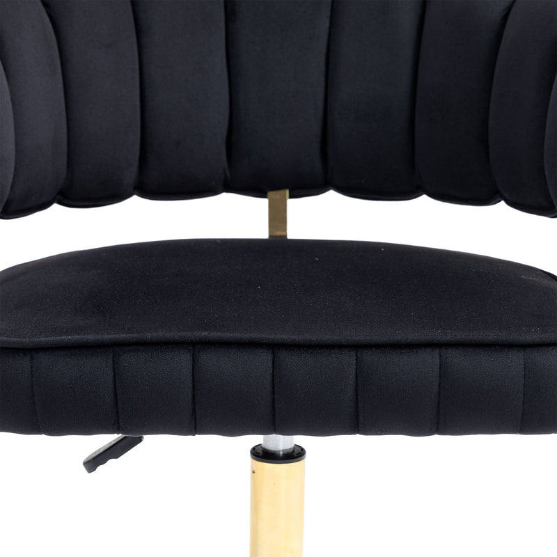 Modern Velvet Home Office Desk Chair With Adjustable Height And Swivel Wheels