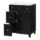 Transitional Style Bathroom Vanity Cabinet With Ceramic Sink