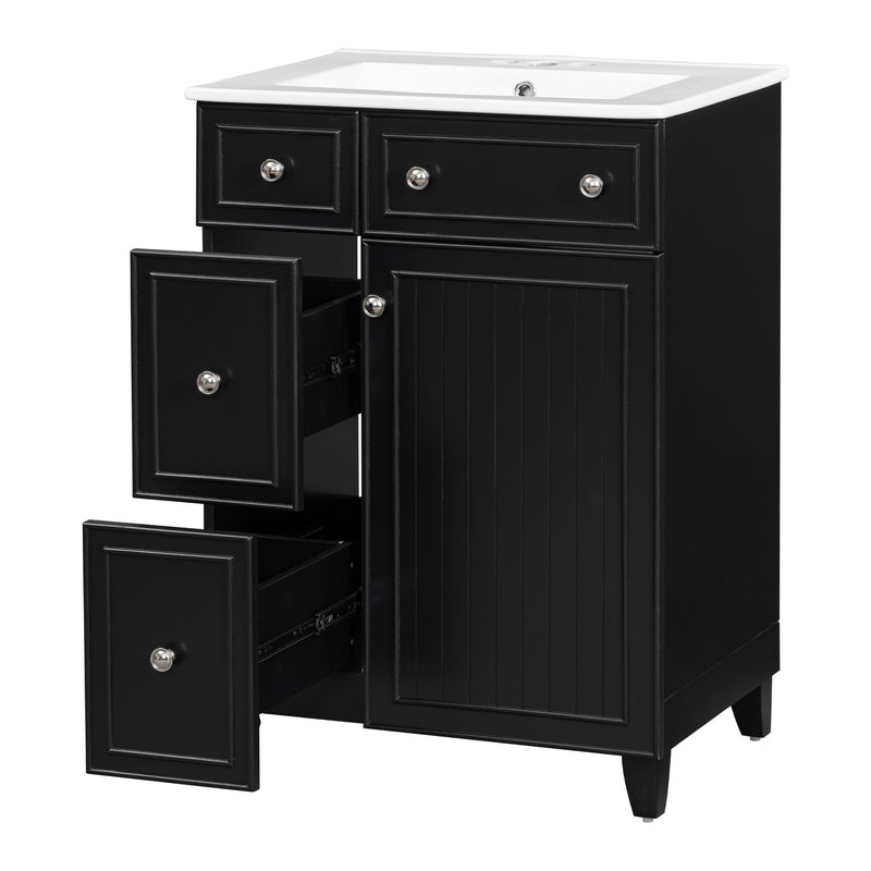 Bathroom Vanity Cabinet With Sink - Black