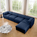 Contemporary Elegant White Chenille Sofa With Storage And Ottoman