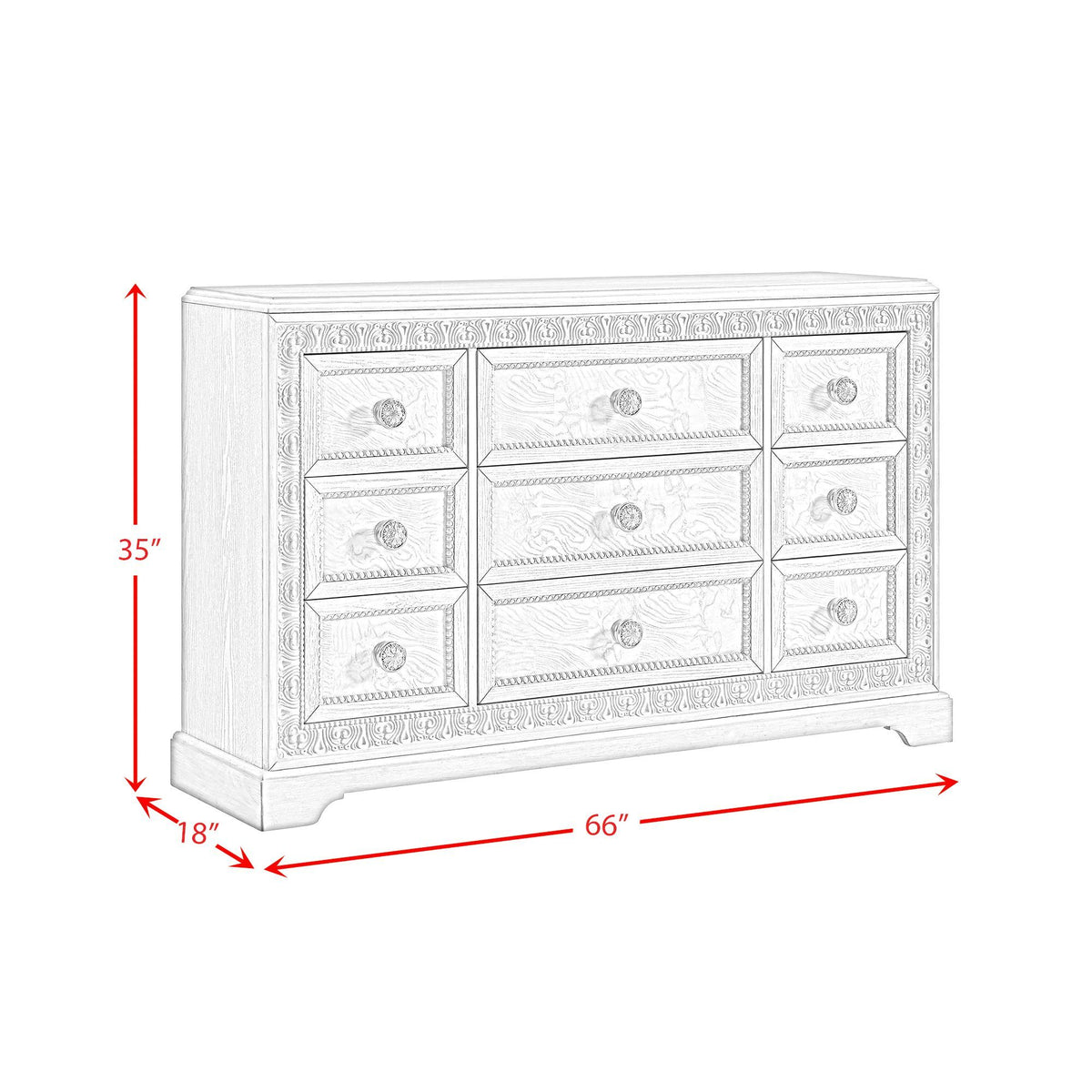 Romilly Dresser in White by Elements International, view 5