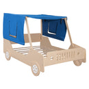 Full Size Car Shaped Bed with Tents,Natural