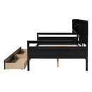 Daybed, Wood Slat Support, With Bedside Shelves And Two Drawers