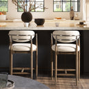 Artemis - Mixed Material Upholstered Counter Stool - Warm White