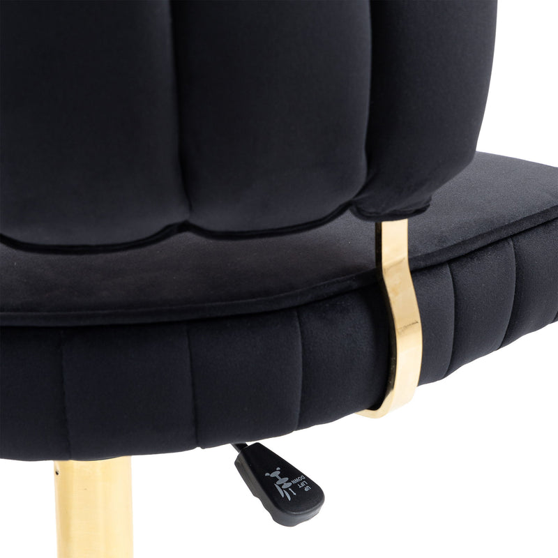 Modern Velvet Home Office Desk Chair With Adjustable Height And Swivel Wheels