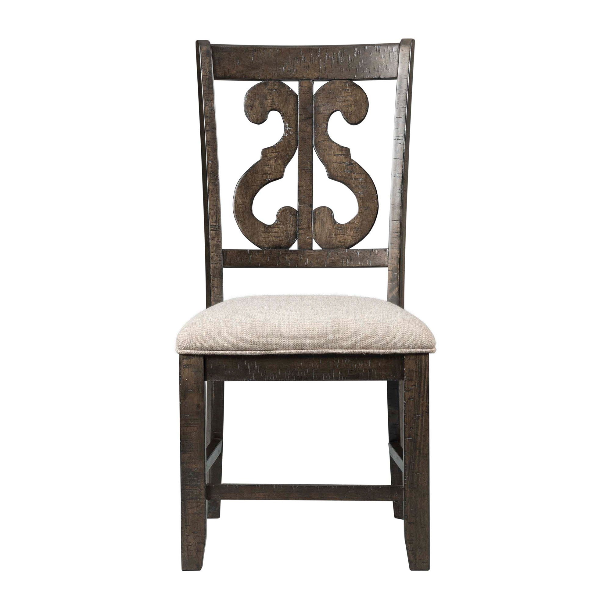 Stone - Wooden Swirl Back Side Chair (Set of 2)