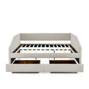 Elegant Daybed With Trundle Upholstered Tufted Sofa Bed