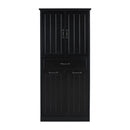 Modern Bathroom Storage Cabinet With Two Laundry Baskets, One Drawer, Adjustable Shelf