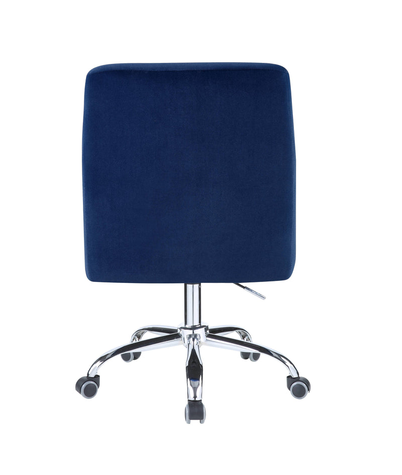 Trenerry - Velvet Office Chair - Blue / Chrome