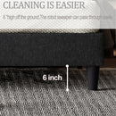 King size Adjustable Headboard with Fine Linen Upholstery and Button Tufting for Bedroom,  Wave Top  Dark Grey