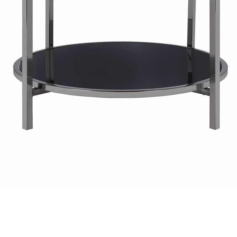 Edith - Round Coffee Table - Dark Nickel