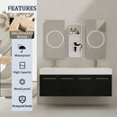 Modern Wall Mounted Bathroom Vanity With Resin Sink And Storage Rack
