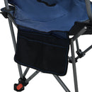 Outdoor Camping Chair With 3 Level Reclining, Side Pockets & Cup Holder, Folding With Carry Bag - Dark Blue
