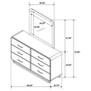Amsbury - 6-Drawer Dresser And Mirror - Nutmeg