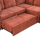 Modern L Shaped Sectional Sofa Bed With Hidden Storage Chenille Upholstery