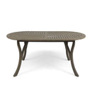 Outdoor Table With Smooth Lines, Slat Top