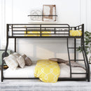 Metal Floor Bunk Bed With Sloped Ladder, Space Saving Design